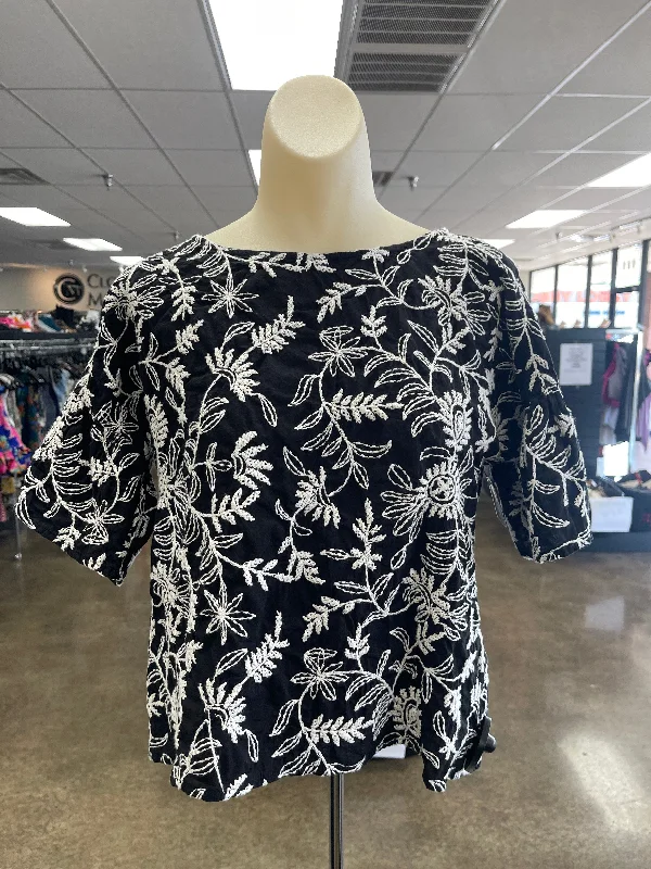 Special Discount Black & White Top Short Sleeve Anthropologie, Size S