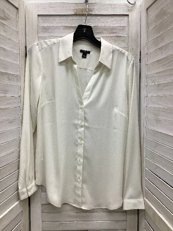 Early Access Blouse Long Sleeve By Ann Taylor In White, Size: Mp