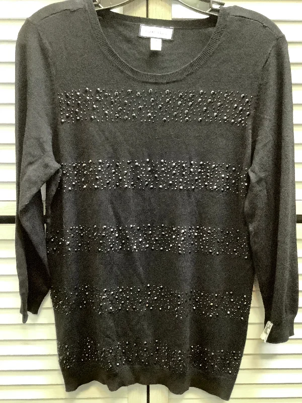 Massive Deals Blouse Long Sleeve By Charter Club In Black, Size: M