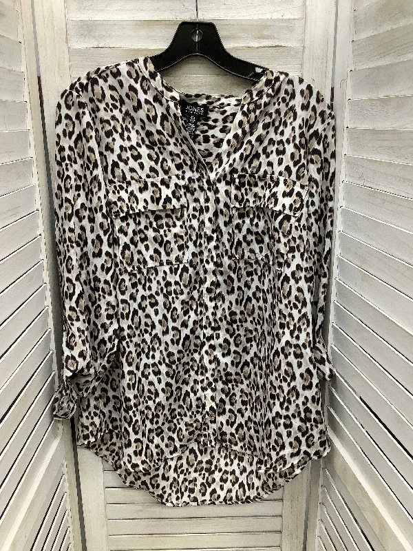 Limited Quantity Blouse Long Sleeve By Jones New York In Leopard Print, Size: L