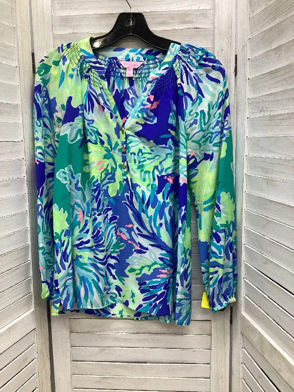 Instant Savings Blouse Long Sleeve By Lilly Pulitzer In Multi-colored, Size: Xxs