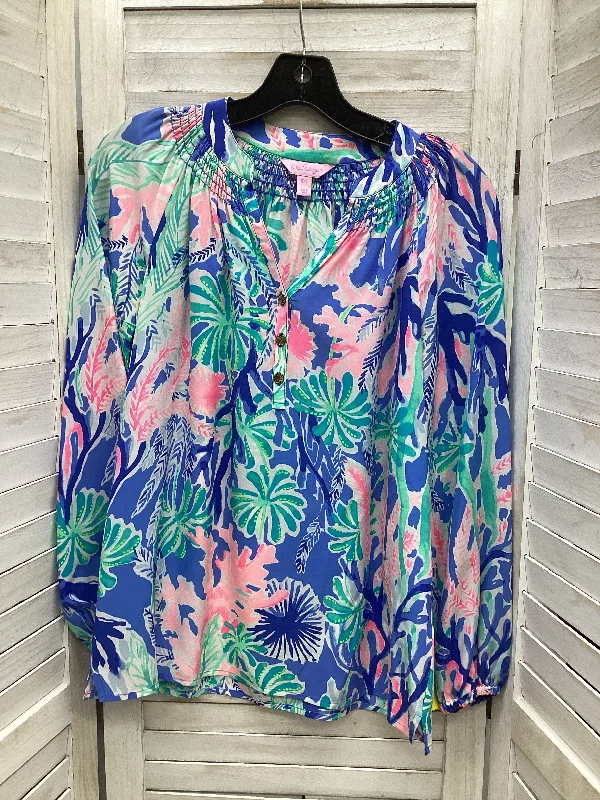 Year-End Sale Blouse Long Sleeve By Lilly Pulitzer In Multi-colored, Size: Xxs