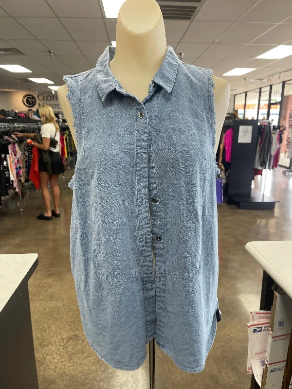 While Supplies Last Blue Denim Top Sleeveless Free People, Size S