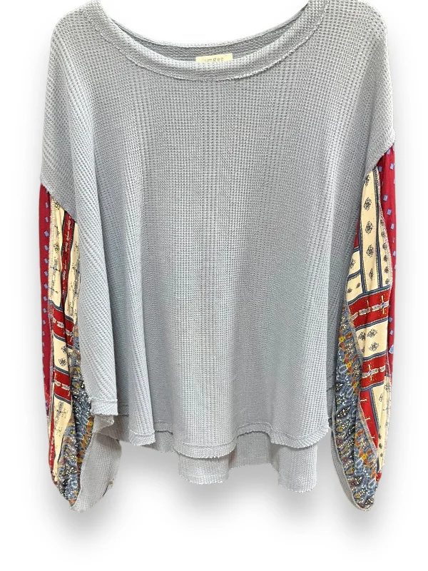 Loyalty Reward Blue & Red Top Long Sleeve Umgee, Size M