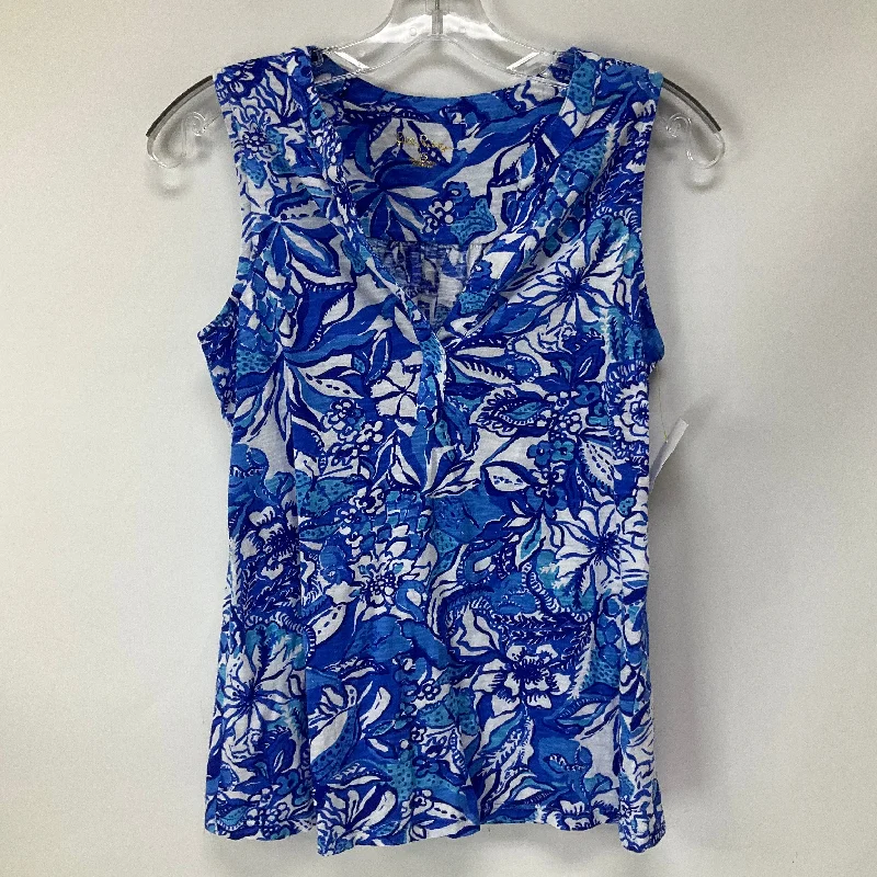 Shop and Save Blue Top Sleeveless Lilly Pulitzer, Size Xs