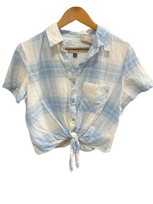 Today’s Special Blue & White Blouse Short Sleeve Universal Thread, Size L