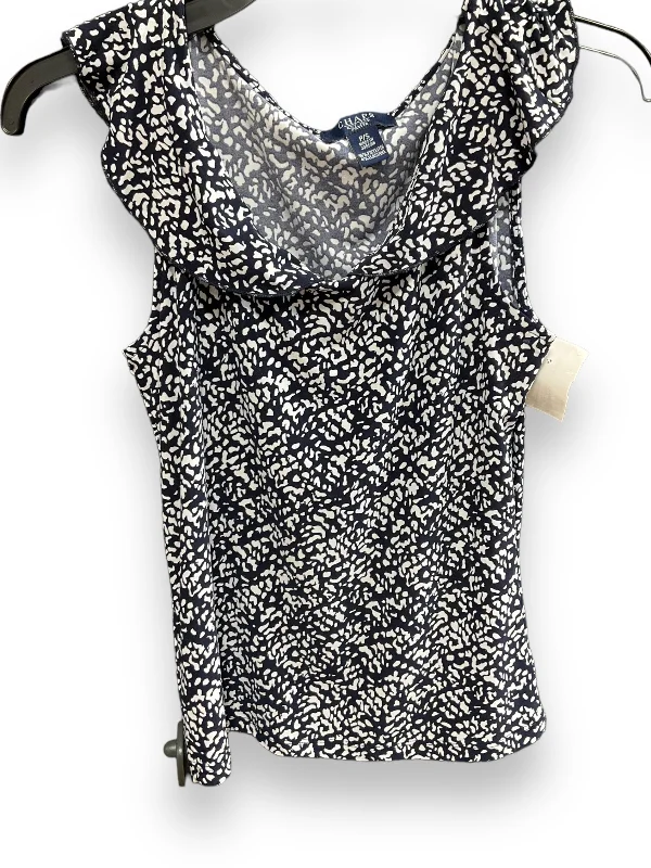 Final Clearance Blue White Top Sleeveless Chaps, Size S