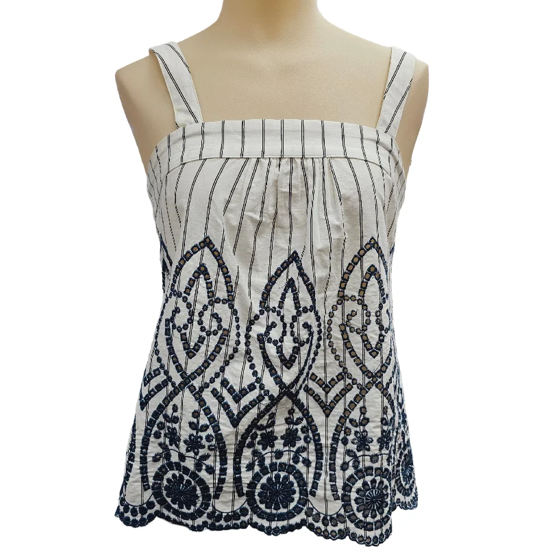 Epic Deals Blue & White Top Sleeveless Skies Are Blue, Size Xs