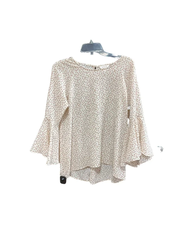 Discount Extravaganza Brown & White Top Short Sleeve Lc Lauren Conrad, Size M