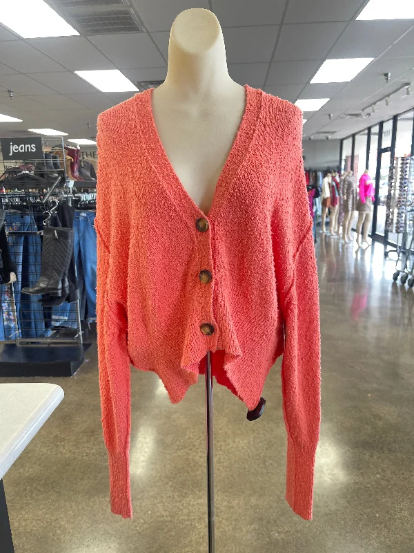Crazy Deals Cardigan By Free People In Orange, Size: Xs