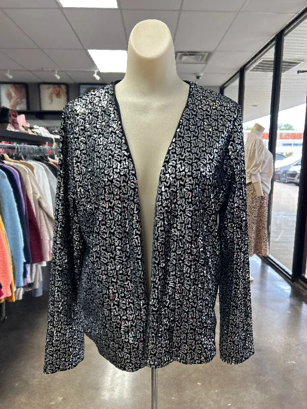 Season Finale Sale Cardigan By Ivanka Trump In Black Silver, Size: M