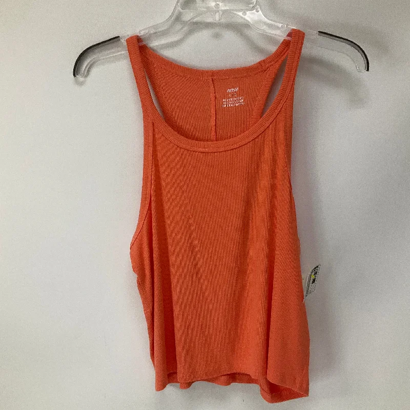 Now or Never Coral Top Sleeveless Aerie, Size L