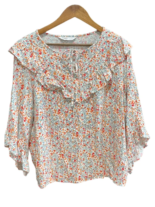 The Best Prices Floral Print Top 3/4 Sleeve Sonoma, Size Xl