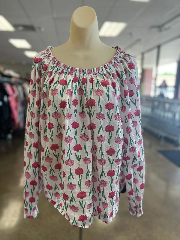 Warehouse Sale Floral Print Top Long Sleeve J. Crew, Size Xl