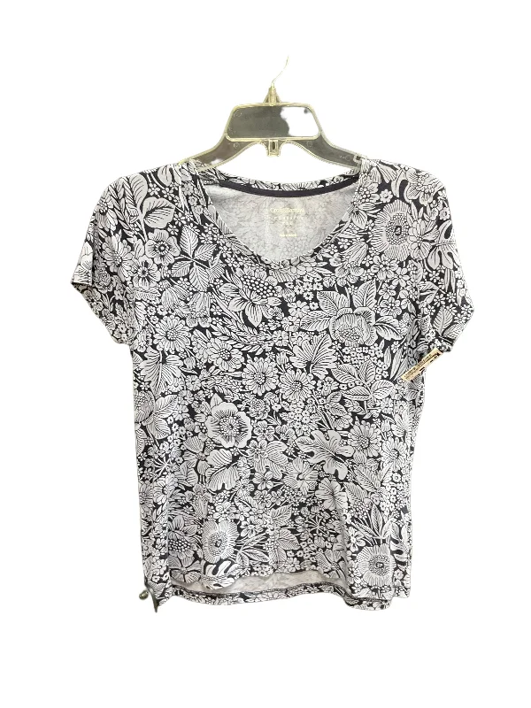 Buy Now Floral Print Top Short Sleeve Basic Croft And Barrow, Size S
