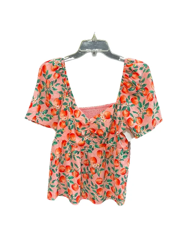 Seasonal Clearance Floral Print Top Short Sleeve Draper James, Size 8