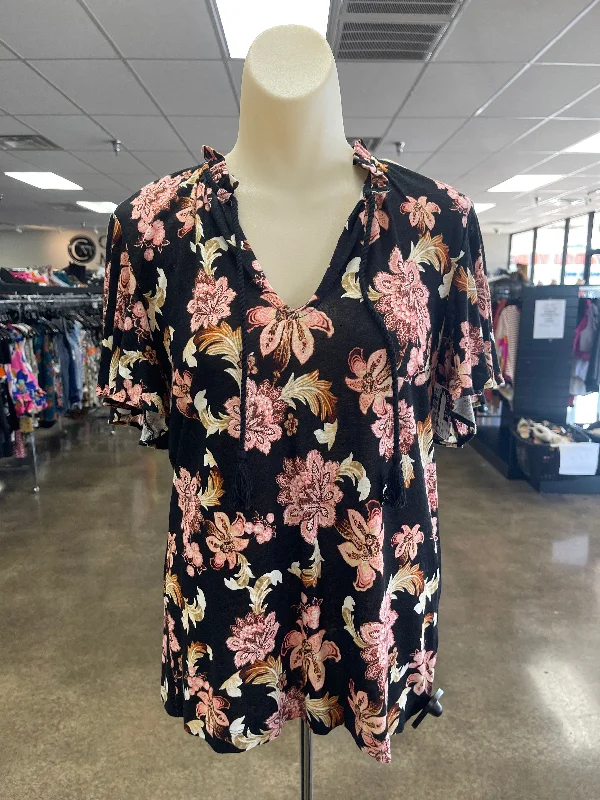Special Price Floral Print Top Short Sleeve Ralph Lauren, Size S