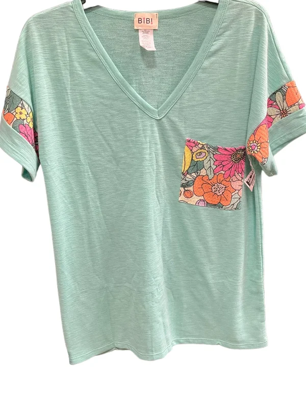 Overstock Green Top Short Sleeve Bibi, Size L