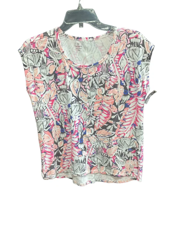 The Best Prices Grey & Pink Top Short Sleeve Talbots, Size S