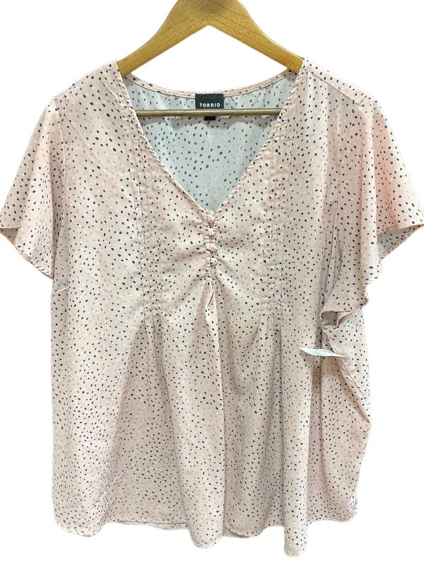 Savings Alert Multi-colored Top Short Sleeve Torrid, Size 3x