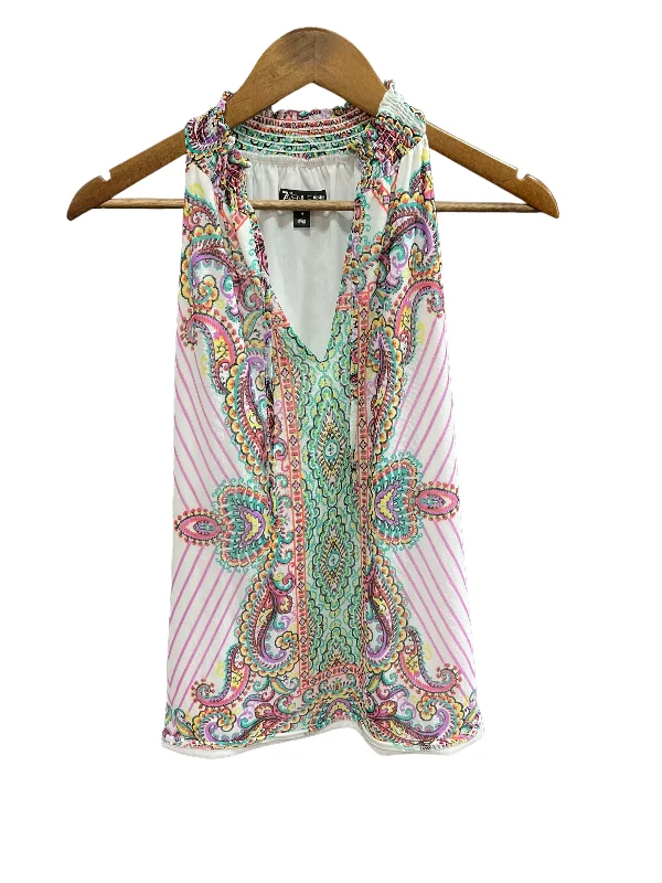 Sneak Peek Sale Multi-colored Top Sleeveless Basic New York And Co O, Size M