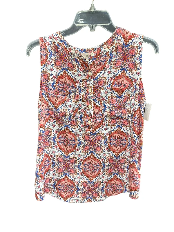 Deep Discounts Orange & Pink Top Sleeveless Loft, Size S