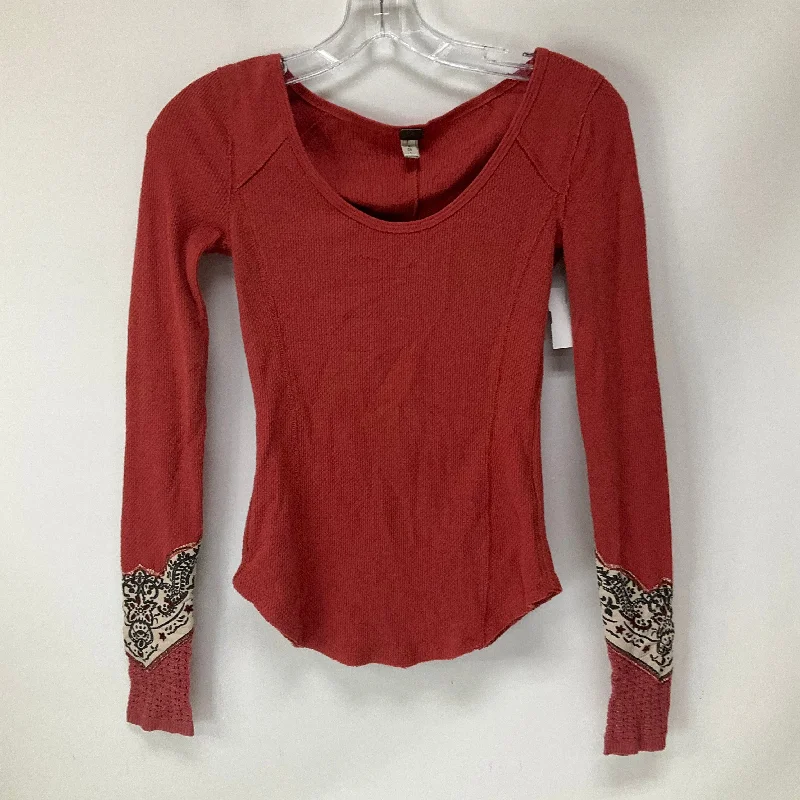 Amazing Deals Red Top Long Sleeve Free People, Size S