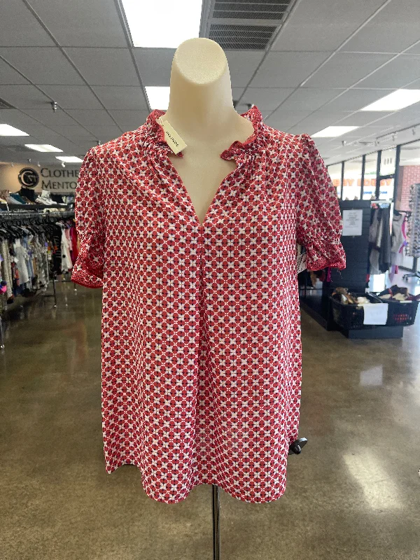 Weekend Deal Red Top Short Sleeve Max Studio, Size S