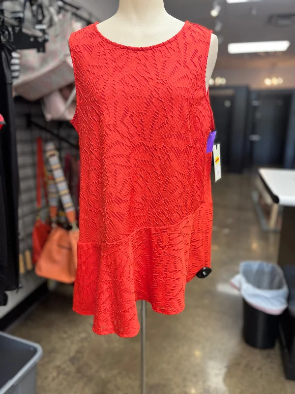 Savings Spectacular Red Top Sleeveless Dana Buchman, Size L