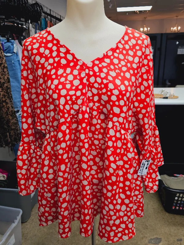 Buy Now Red & White Top Short Sleeve Andree By Unit, Size S