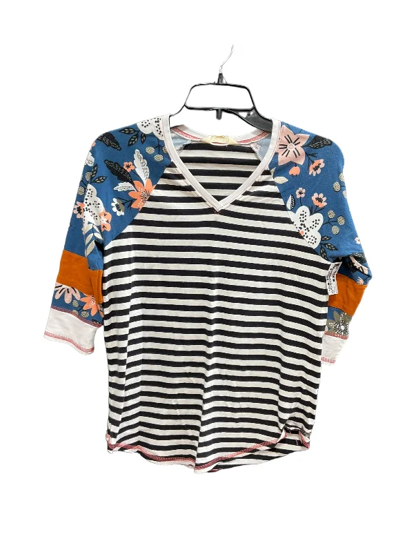 Limited Time Striped Pattern Top 3/4 Sleeve Basic Matilda Jane, Size Xs