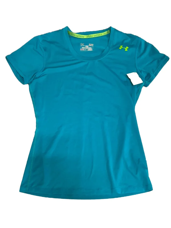 Overstock Teal Athletic Top Short Sleeve Under Armour, Size S