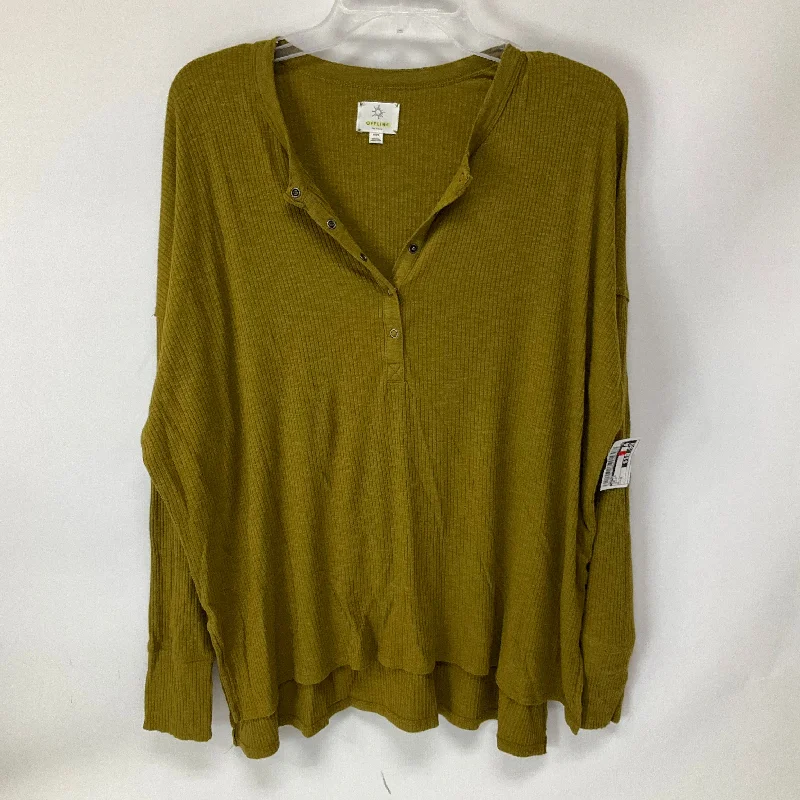 Amazing Deals Top Long Sleeve By Aerie In Olive, Size: M