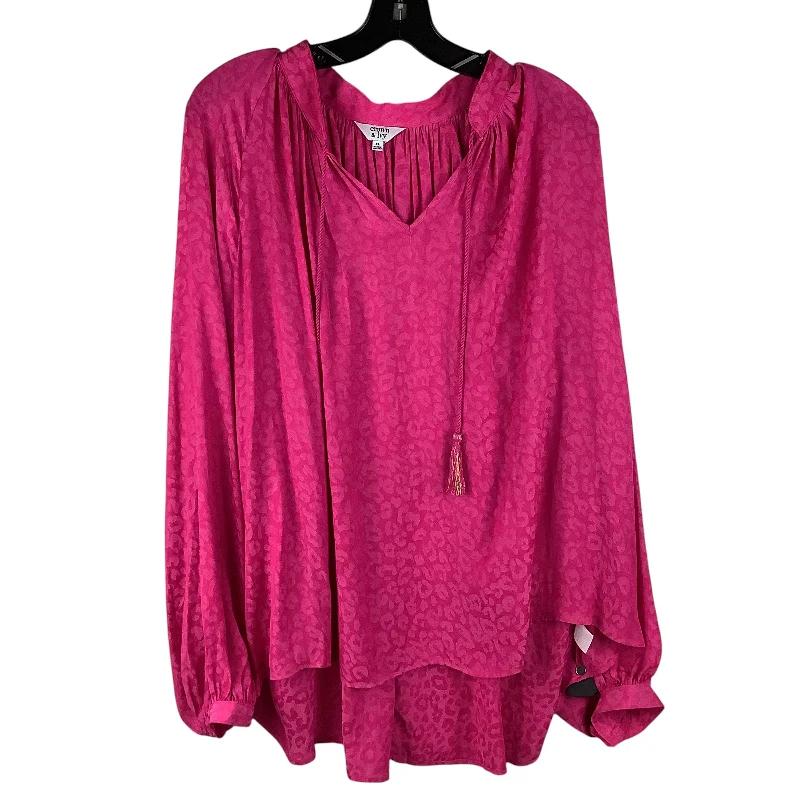 Final Clearance Top Long Sleeve By Crown And Ivy In Pink, Size: Xl