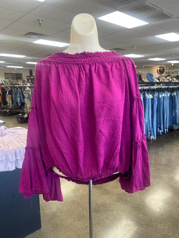 Savings Bonanza Top Long Sleeve By Free People In Pink, Size: L