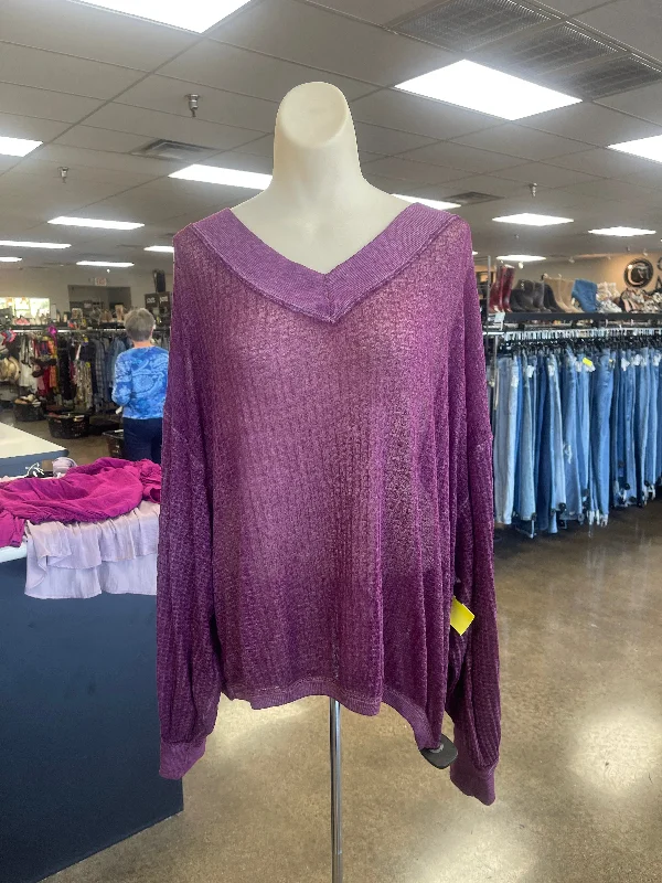 Savings Spectacular Top Long Sleeve By We The Free In Purple, Size: M