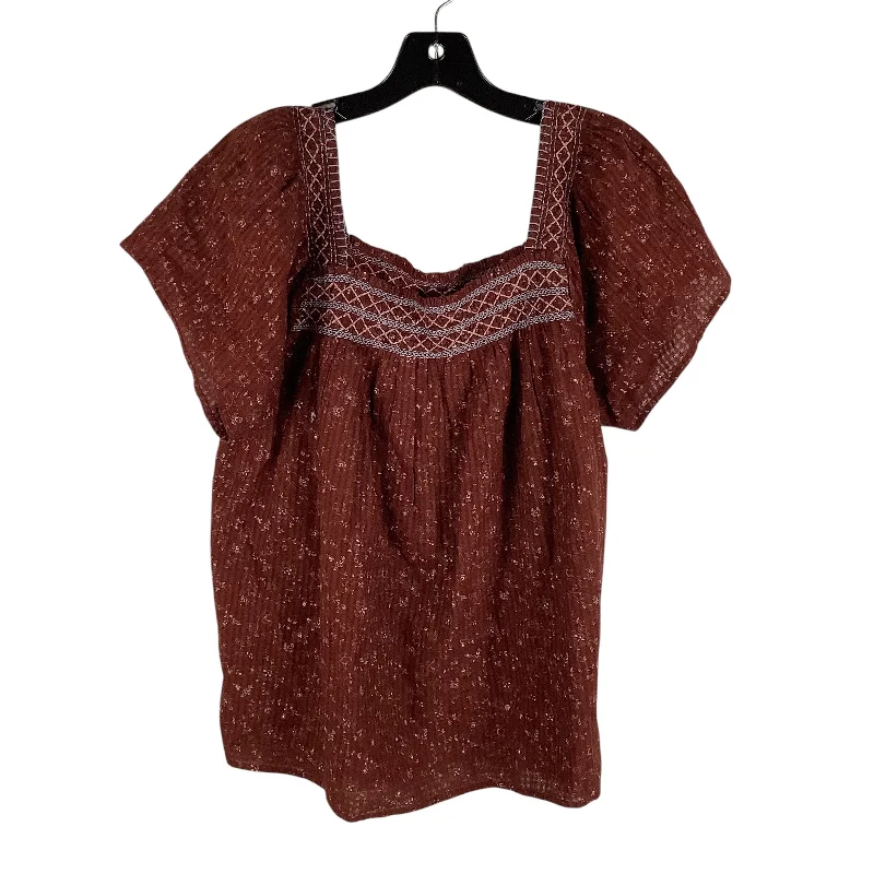 Online Exclusive Top Short Sleeve By Madewell In Brown, Size: S