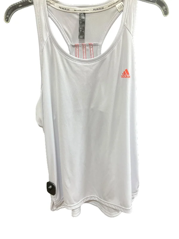 Exclusive Deal White Athletic Tank Top Adidas, Size L