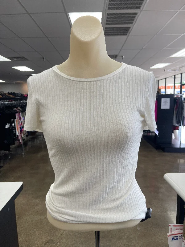 Hot Deal White Top Short Sleeve Free People, Size S
