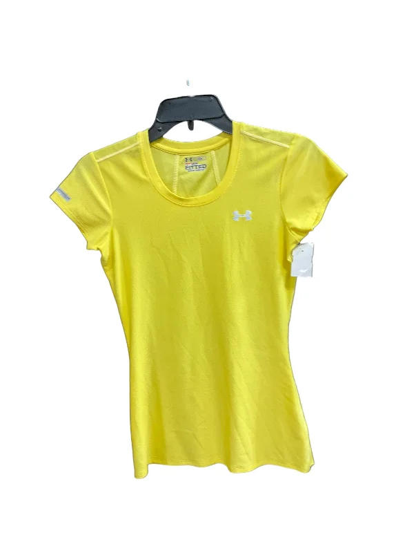 Weekend Flash Sale Yellow Athletic Top Short Sleeve Under Armour, Size Xs
